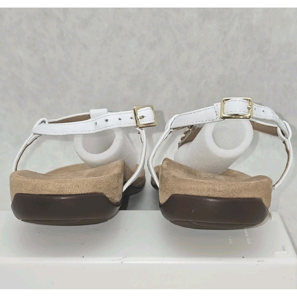 EUC VIONIC Miami Sandals White T Strap w Gold Accents Arch Support Sz 7.5 - Picture 6 of 10